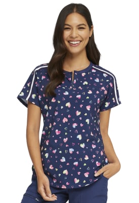 Top Heartsoul Navy Corazones Rosa1