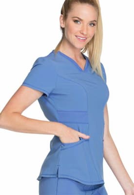 Top Cherokee Infinity acinturado antibacteriano Celeste