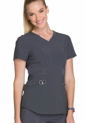 Top Cherokee Infinity acinturado antibacteriano gris