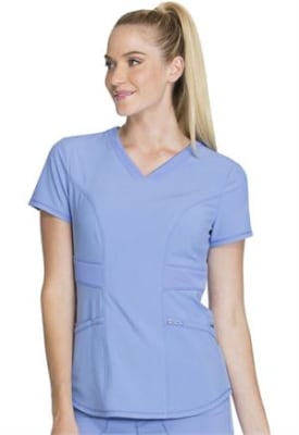Top Cherokee Infinity acinturado antibacteriano Celeste1