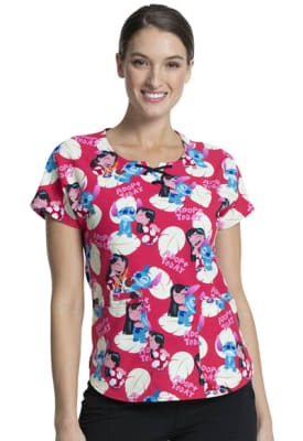 Top Cherokee Tooniforms rojo Lilo y stich1