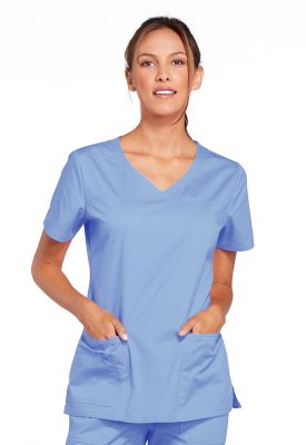 Top Cherokee Core Stretch Cuello V Celeste1