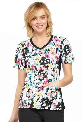 Top Cherokee Flexible Blanco con Flores1
