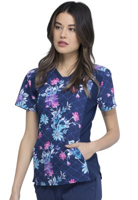 Top Cherokee Estampado Flores turquesa Iflex1