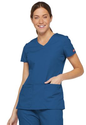 Top Dickies cuello V Azul rey1