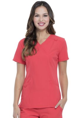 Top Elle Coral Cuello V Cruzado1
