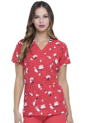 Top Elle Rojo Cuello V Danza margarita1