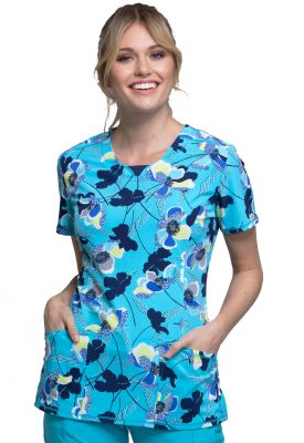 Top Cherokee Infinity cuello redondo estampado calipso1