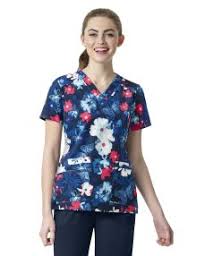 Top Wonderwink Estampado Flores Rojas1