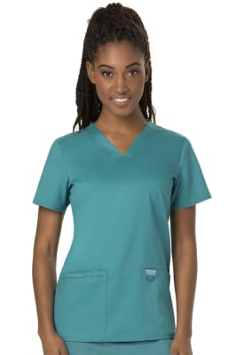 Top Cherokee Revolution cuello V Azul Caribe1