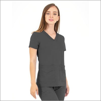 Top Lifethreads antifluidos y bacteriano Gris Oscuro 1