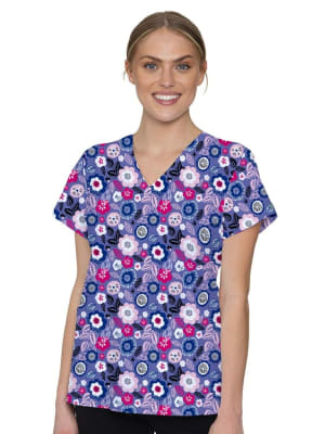 Top MedCouture Celeste Floreado1