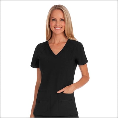 Top MedCouture Negro bolsillo anterior con cierre1