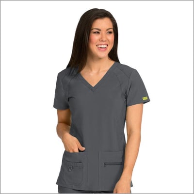 Top MedCouture gris bolsillo anterior con cierre1