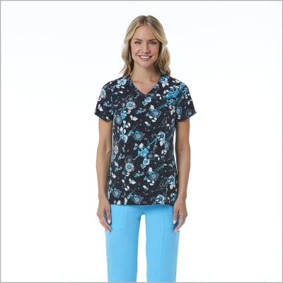  Top Maevn Estampado negro con flores calipso1