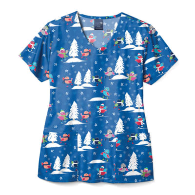 Top Zoe+Chloe Pajaros en Invierno Azul Rey1