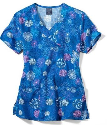 Top Zoe Chloe Estampado Azul Rey Circulos1