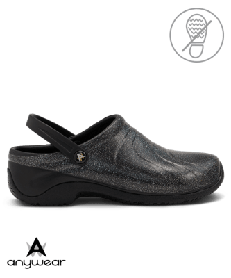 Zuecos Anywear Negro Brillos