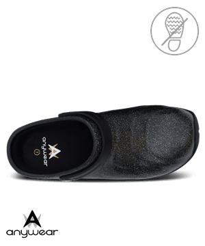 Zuecos Anywear Negro Brillos