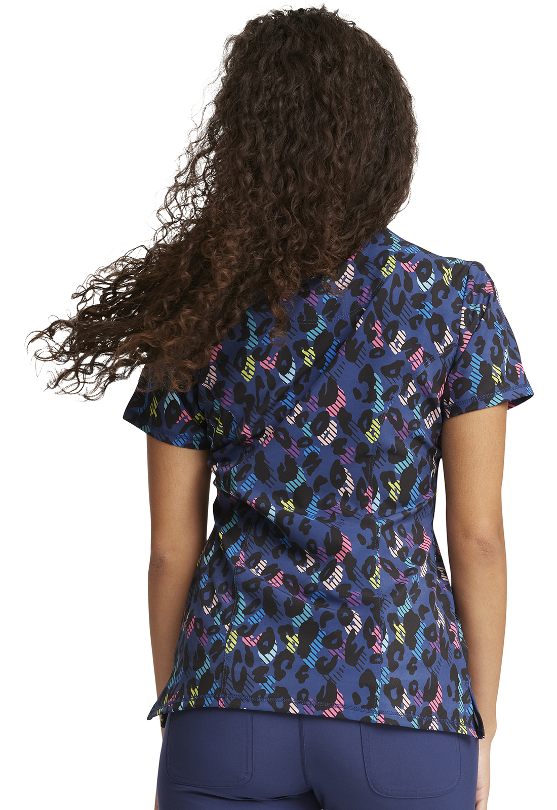 Top Cherokee Infinity Navy Print Valdivias Scrubs