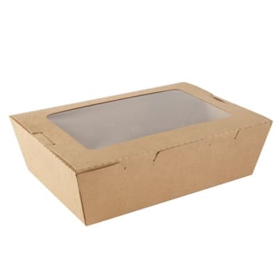 CAJA KRAFT CON VENTANA 1600ML