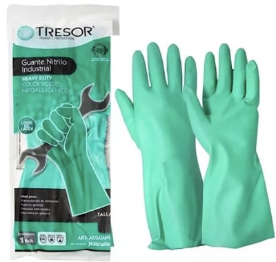 GUANTE NITRILO VERDE XL (10)