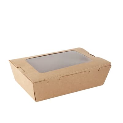 CAJA KRAFT CON VENTANA 700 ML