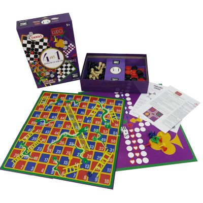 4 EN 1 JUEGOS CLASICOS (DAMAS - LUDO - AJEDREZ - ESCALERAS Y TOBOGANES) 4 EN 1 JUEGOS CLASICOS (DAMAS - LUDO - AJEDREZ - ESCALERAS Y TOBOGANES)