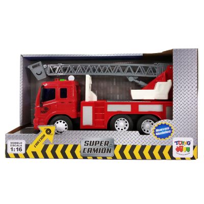CAMION ESC. 1:16 FRICC. C/LUZ Y SONIDO BOMBERO ESCALERA CAMION ESC. 1:16 FRICC. C/LUZ Y SONIDO BOMBERO ESCALERA