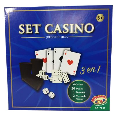 SET CASINO 3 EN 1 (JUEGO 4 CACHOS - DOMINO -2 JUEGOS DE NAIPES) SET CASINO 3 EN 1 (JUEGO 4 CACHOS - DOMINO -2 JUEGOS DE NAIPES)