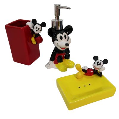 Set de Baño Mickey 3D Cerámica Set de Baño Mickey 3D Cerámica