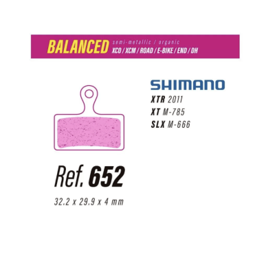 Pastillas 652 para Shimano XTR, XT, SLX.1 Pastillas 652 para Shimano XTR, XT, SLX.1