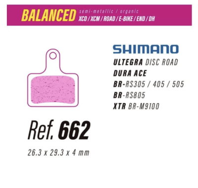 Pastillas 662 para Shimano Ultegra, Dura Ace, XTR