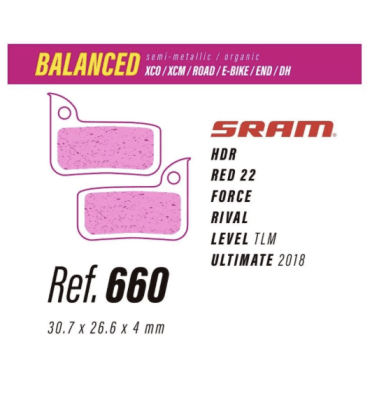 Pastillas 660 para Sram HDR-Red22-Force-Rival-Level-Ultimate