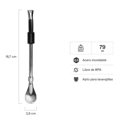 Bombilla para mate Negra