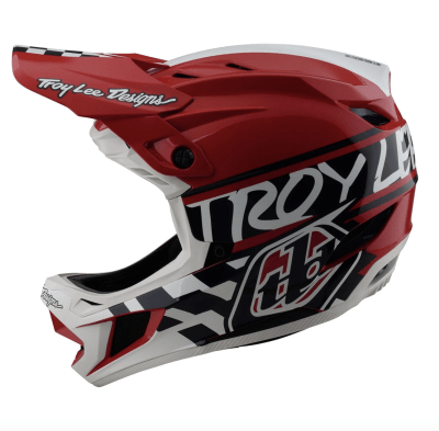 Casco D4 Polyacrylite Fifty-50 Blanco/Rojo1