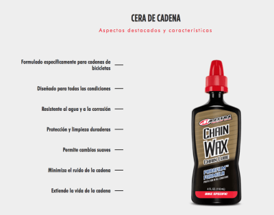 Lubricante Chain Wax Parafilm formula