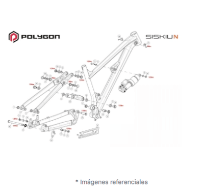 REPUESTO PERNO SHOCK ANCLAJE TRUNNION SISKIU N1