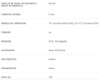 Pedal Atac MX4 Enduro
