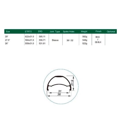 Llanta U36 OS Tl 29 Negra