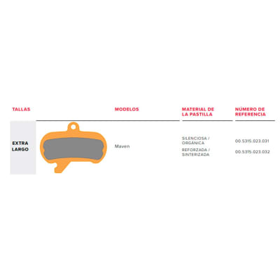Pastillas de freno Sram metálica Maven 2024+ Pastillas de freno Sram metálica Maven 2024+