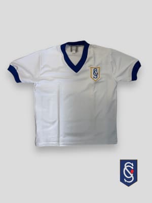 SALESIANO POLERA PIQUE DEPORTIVO DEPORTE BLANCO M/C C/RED.