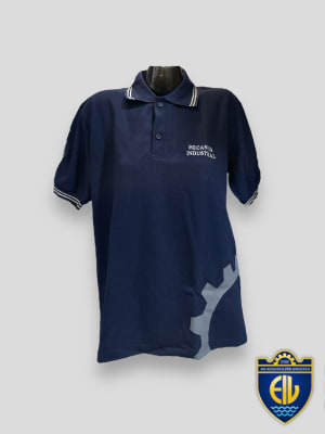 INDUSTRIAL POLERA VARON PIQUE AZUL MARINO C/P M/C