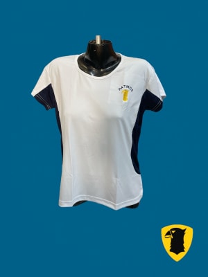 PATMOS CAMISETA DAMA CIRE DEPORTE BLANCO/AZUL MARINO M/C ESCOTE V