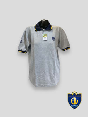 INDUSTRIAL POLERA PIQUE OFICIAL GRIS MEDIO M/C C/PATA