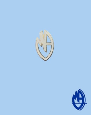 M.A.V. INSIGNIA METALICA GRANDE OFICIAL BLANCO RELIEVE BROCHE