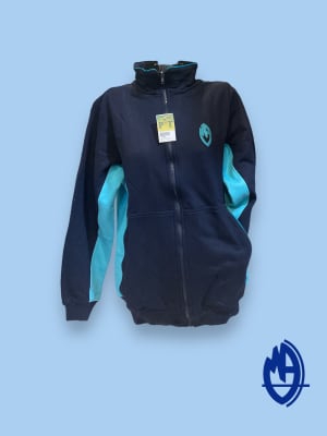 M.A.V. CHAQUETA FRANELA DEPORTE AZUL MARINO/CALIPSO CIERRE/C BOLS.CANGURO