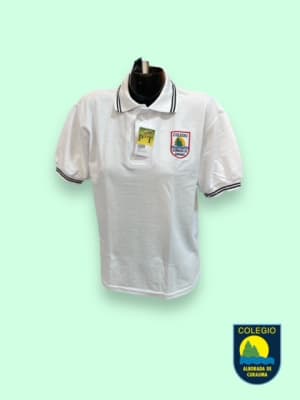 ALBORADA POLERA PIQUE OFICIAL BLANCO M/C C/PATA