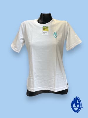 M.A.V. POLERA DAMA JERSEY DEPORTE BLANCO M/C C/RED.