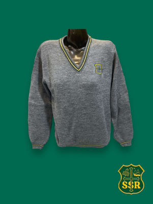 SSR SWEATERS POLYESTER OFICIAL GRIS MEDIO ESCOTE V LINEAS